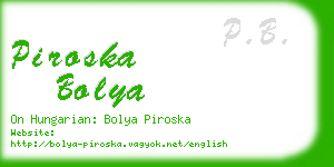 piroska bolya business card